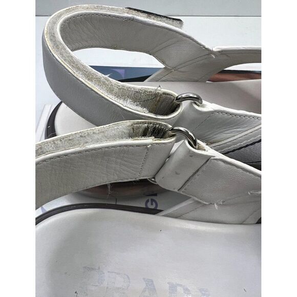 PRADA Cloudburst White Strappy 'Prada' Logo Platform Sandals Size EU37.5 - Picture 6 of 15
